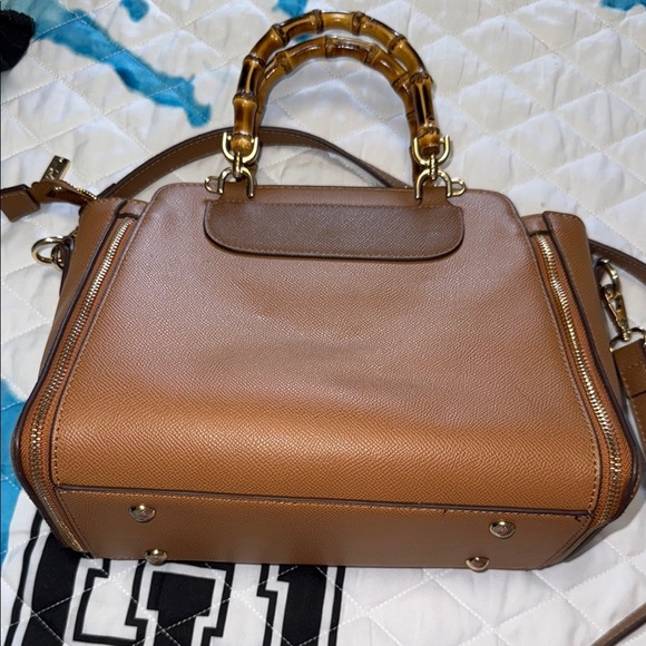 Maylea Tan Leather Handbag - Picture 3 of 5